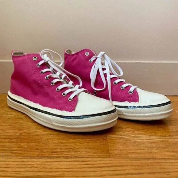Marni Pink Graffiti Gooey Canvas High-Top Sneakers - size 38 - Picture 2 of 4